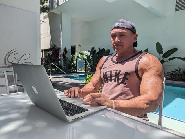 Fit lifestyle poolside