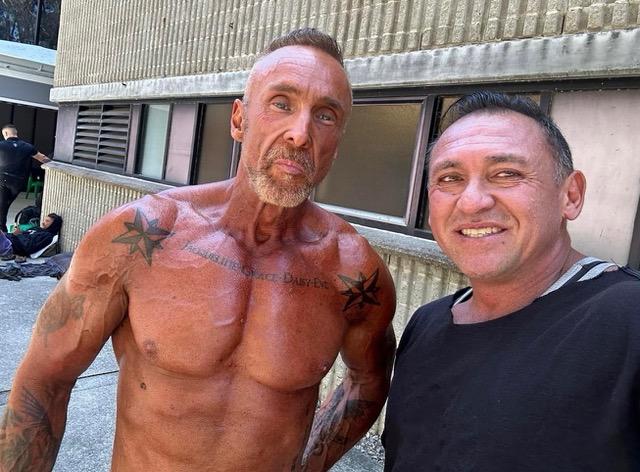 Physique selfie outdoors